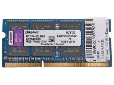    SO-DDR3 8Gb PC10600 1333MHz Kingston KVR1333D3S9/8G