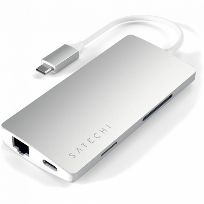 USB- Satechi Aluminum Multi-Port Adapter V2.  USB-C. 3  USB 3.0, 1  4K HDMI, 1  Ethernet RJ-45, SD/micro-SD .  