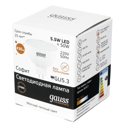   Gauss LED Elementary MR16 GU5.3 5.5W 2700