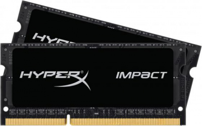     SO-DDR3 16Gb(2x8Gb) PC12800 1600MHz Kingston CL9 HX316LS9IBK2/16 HyperX Impact Black