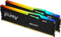 ������ ������ DDR 5 DIMM 64Gb PC48000, 6000Mhz, Kingston FURY Beast Black RGB CL30 (Kit of 2) (KF560C30BBEAK2-64)