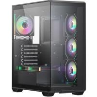 ������ XASTRA Q600 6ARGB-C10 Black ATX/Aquarium/Screewless/6x120mm ARGB PWM FM fans/Argb+PWM HUB 10port/ Q600-6FM12A-C10