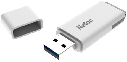 USB Flash  128Gb Netac U185 USB3.0 White,  