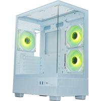������ XASTRA Q400M 3ARGB-C6-UC White mATX/Aquarium/Screewless/ 3x120mm ARGB PWM FM fans/Argb+PWM HUB 6port/ Type-C/ Q400M-3FM12A-C6-UC-WH