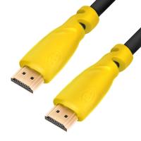 Кабель HDMI 1.4 Greenconnect GCR-HM340-1.0m, 1.0m, черный, желтые коннекторы, OD7.3mm, 30/30 AWG, позолоченные контакты, Ethernet 10.2 Гбит/с, 3D, 4K , экран