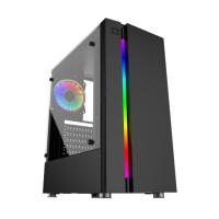 Exegate EX283741RUS  Miditower EVO-9201 Black-RGB light, ATX, < >,  , 2*USB+1*USB3.0, HD Audio