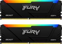  DDR 4 DIMM 32Gb PC25600, 3200Mhz, Kingston FURY Beast Black RGB (Kit of 2), CL16 KF432C16BB12AK2/32