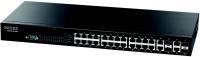  24-Port 10/100BASE-TX + 4 Combo G (RJ-45/SFP), 1 RS-232 console port management, Fanless Design L2 Fast Ethernet Switch Edge-corE 5