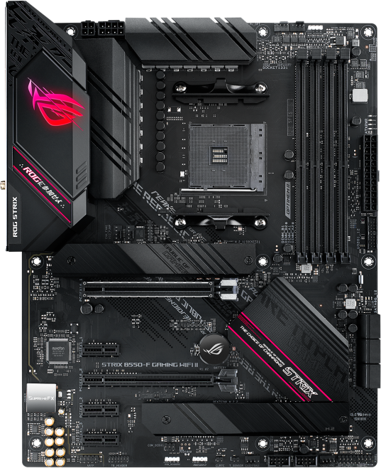   ASUS ROG STRIX B550-F GAMING WI-FI II Socket AM4, AMD B550, 4xDDR4, PCI-E 4.0, 2500 /, Wi-Fi, Bluetooth, 4xUSB 3.2 Gen1, USB 3.2 Gen2, USB 3.2 Gen2 Type-C, HDMI, DisplayPort, , ATX