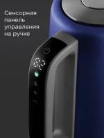 Чайник электрический Redmond KM238 1.7л. 2200Вт синий корпус: нержавеющая сталь/стекло/пластик