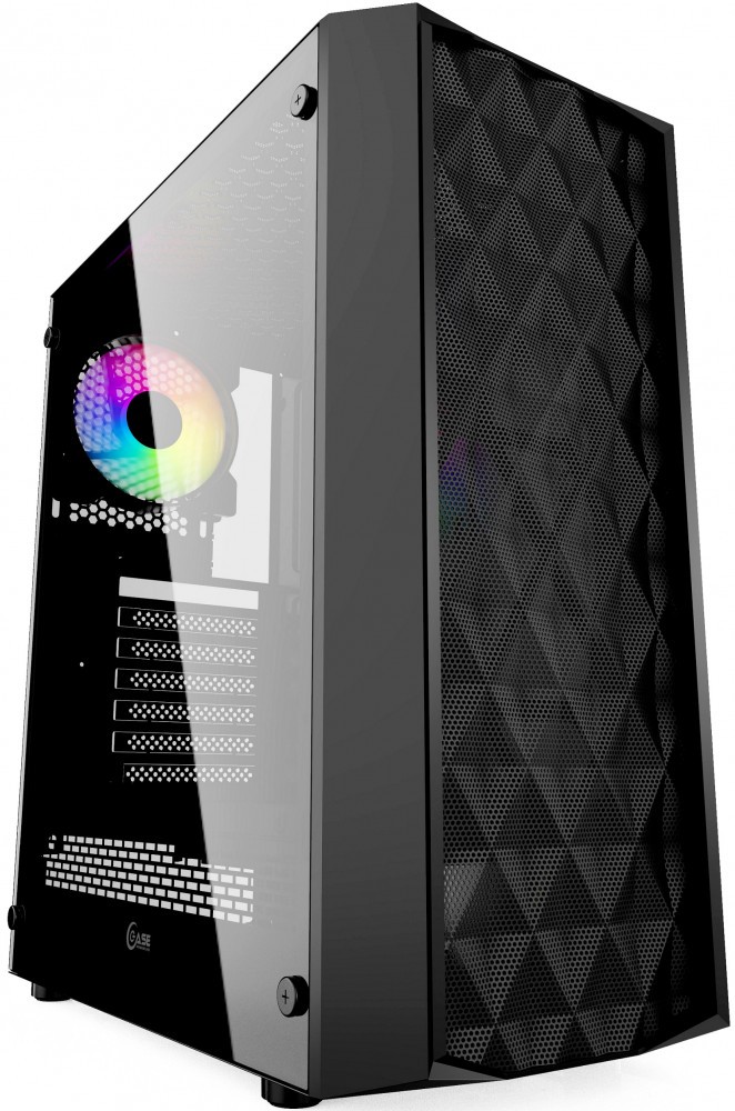  Powercase Diamond Mesh LED Black ATX, mATX, Mini-ITX, Midi-Tower,  ,  , , 2xUSB 2.0, USB 3.0, Audio