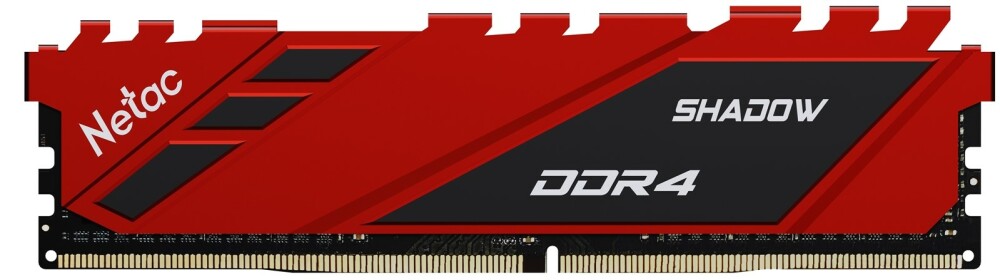   16Gb Netac Shadow (NTSDD4P32SP-16R) DDR4, 3200MHz, CL16, 1.35V, Red, with radiator  