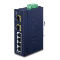  Ethernet- PLANET ISW-621TF     DIN  IP30 Slim Type 4-Port Industrial Ethernet Switch + 2-Port SFP Fiber (-40 - 75 C)