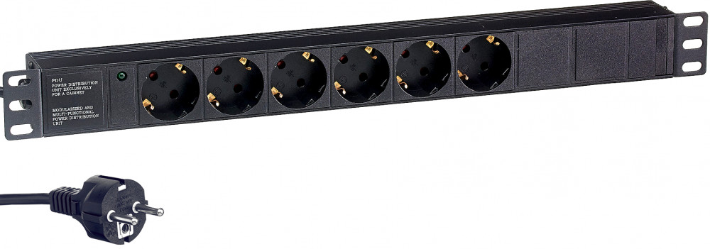   Exegate PDU-19H602 Al-6S-EU2, 19",1U,, 6Schuko, , 2 (EX280827RUS)