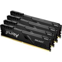   128Gb  (4x32GB) Kingston FURY Beast Black KF436C18BBK4/128 DDR4, DIMM, PC28800, 3600Mhz, CL18 (Kit of 4) (retail)