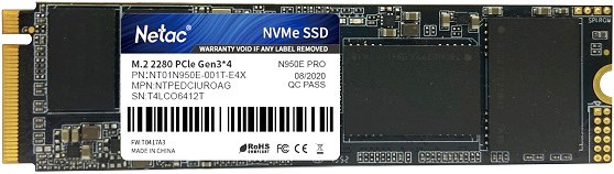  SSD 1Tb Netac N950E Pro NT01N950E-001T-E4X  SSD, M.2, 1000 , PCI-E x4, : 3510 /, : 3148 /,  - 512 