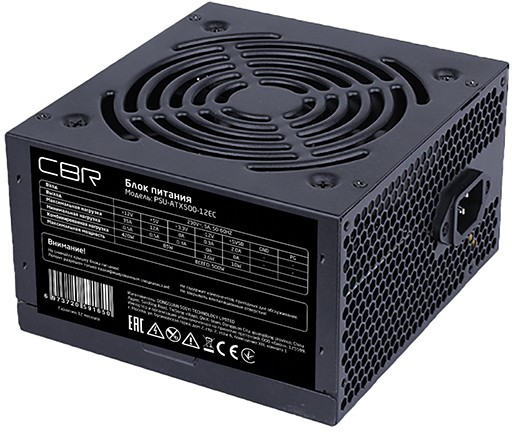 Блок питания 500W CBR PSU-ATX500-12EC OEM мощность 500 Вт, ATX12V, вентилятор 120 мм