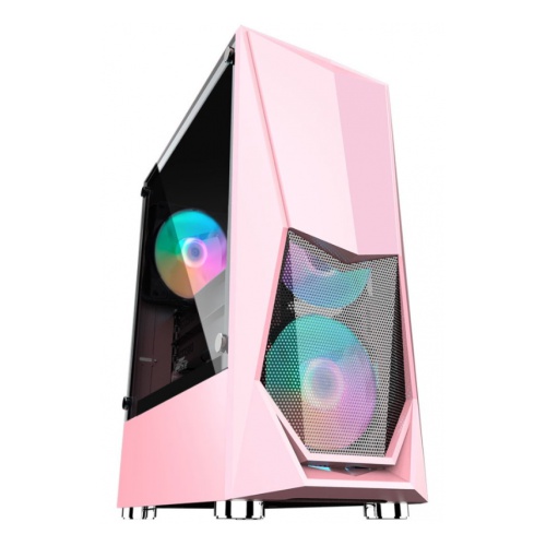  1STPLAYER DK-3 PINK / ATX, tempered glass / 3x 120mm LED fans inc. / DK-3-PK-3G6