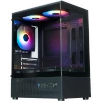 ������ XASTRA Q300M 5ARGB-C6 Black mATX/Aquarium/Screewless/ 5x120mm ARGB PWM FC fans/Argb+PWM HUB 6port/ Q300M-5FC12A-C6