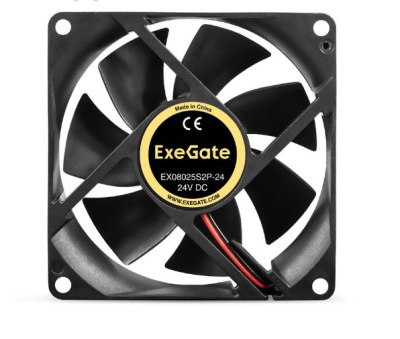 Exegate EX295206RUS ���������� 24B DC ExeGate EX08025S2P-24 (80x80x25 ��, Sleeve bearing (��������� ����������), 2pin, 2800RPM, 28dBA)
