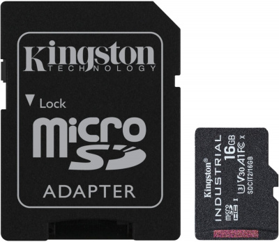 ����� ������ 16Gb MicroSD Kingston + SD ������� (SDCIT2/16GB) ����� ������, microSDHC, 16 ��, A1, V30, ������� �� SD