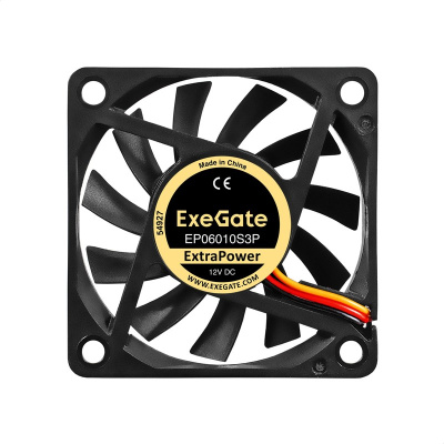 Exegate EX295223RUS ���������� 12� DC ExeGate ExtraPower EP06010S3P (60x60x10 ��, Sleeve bearing (��������� ����������), 3pin, 3000RPM, 24dBA)