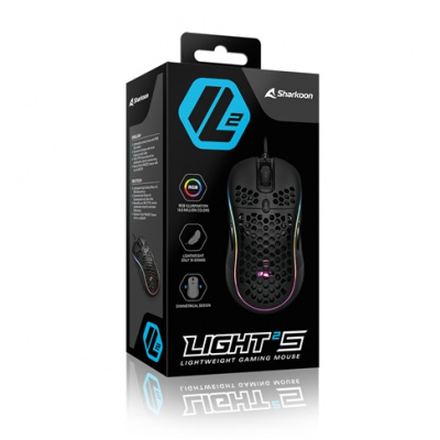 ������� ���� Sharkoon Light2 S  ������ (PixArt PMW 3327, Omron, 8 ������, 6200 dpi, USB, RGB ���������)
