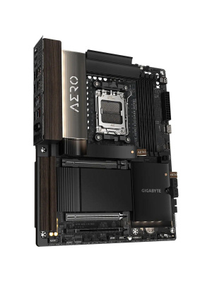 ����������� ����� Gigabyte X870E AERO X3D DARK WOOD X870E, AM5, 4*DDR5, 3*PCIEx16, 4*M.2, 1*TypeC, 5*USB3.2Gen2, 7*USB3.2Gen1, 4*USB2.0, 4*SATA3.0, 2*5G, 2*Type-C(DP), HDMI, ATX, RTL