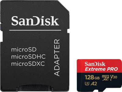 ����� ������ micro SDXC 128Gb Sandisk Extreme Pro UHS-I U3 V30 A2 + ADP (200/90 MB/s)