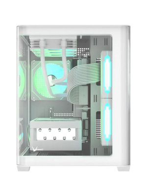 ������ Formula V Line Crystal U2M Floe White, MATX, TYPE-C*1, USB3.0*1, Curved Glass, SIDE 2x FLOE ARGB, REAR 1x FLOE ARGB
