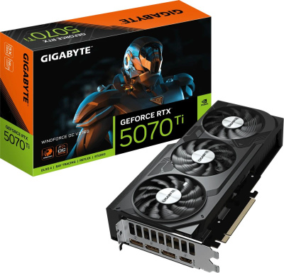 ���������� Gigabyte NVIDIA GeForce RTX 5070 Ti Windforce OC V2 16Gb, GDDR7, Ret  (GV-N507TWF3OCV2-16GD)