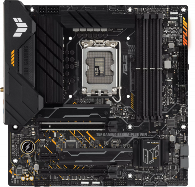 ����������� ����� ASUS TUF GAMING B660M-PLUS WIFI Socket 1700, Intel B660, 4xDDR5, PCI-E 5.0, 2500 ����/�, Wi-Fi, Bluetooth, USB 3.2 Gen1, 4xUSB 3.2 Gen2, USB 3.2 Gen2x2 Type-C, HDMI, DisplayPort, ���������, mATX