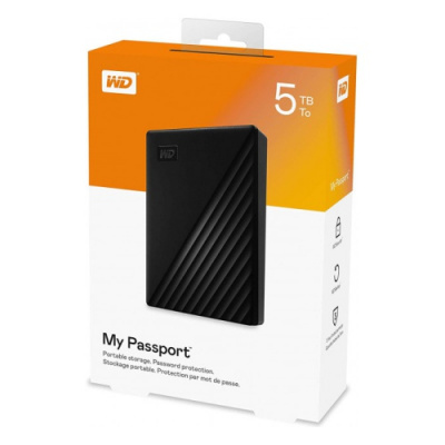������� ������� ���� 2.5' 5.0Tb USB 3.2 WD My Passport WDBPKJ0050BBK-WESN Black