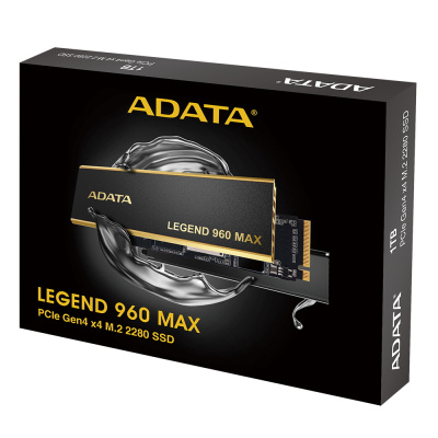 ������� ���� SSD 4 �� ADATA LEGEND 960 MAX M.2 2280 PCI Express, , work with PS5, Heat Sink, RTL (ALEG-960M-4TCS)