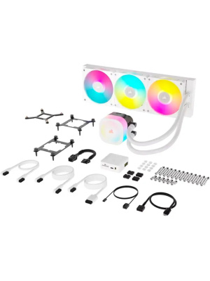 ������� ����������� ���������� Corsair iCUE LINK TITAN 360 RX RGB (360mm, White/ Fans: 3x120mm, 73.5CFM, 36dBA, 2100RPM/ S: 1851, 1700, AM5, AM4)
