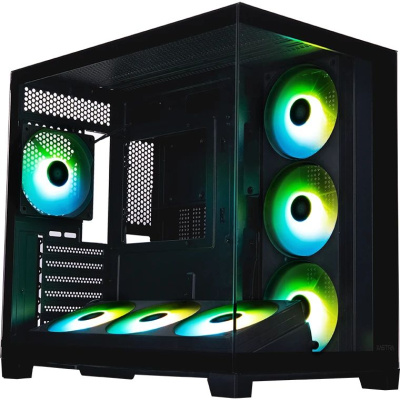 ������ XASTRA QW500 7ARGB-FC-C6-UC Black ATX/Aquarium/Screewless/1x120mm+2x360mm ARGB PWM FC fans/Argb+PWM HUB 6port/Type-C/ QW500-2FA36A-1FC12-C6-UC