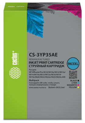 �������� �������� Cactus CS-3YP35AE 963XL ������������ ����� (134.5��) ��� HP OJ 9010 Pro AiO/9012/9014/9015/9016