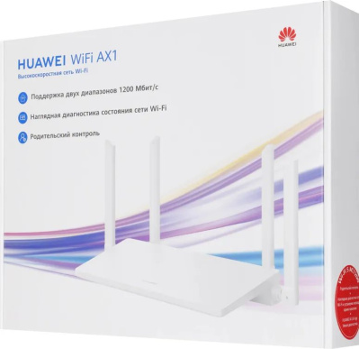 ������ Huawei AX1 WS5203, Wi-Fi 5, AC1200, 2.4/5���, 4 WAN/LAN, ����� (53030BYV)