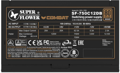 ���� ������� 750W Super Flower Combat DB, ATX 3.1, 80+ Bronze, non-Modula (SF-750C12DB)