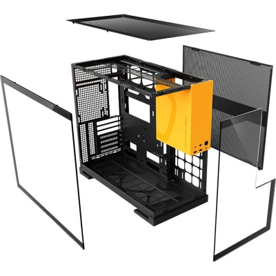 ������ Geometric Future Model 5 Black Yellow with fans / mid tower, E-ATX / 5x140mm ARGB fans / 1AM5WKBY01100