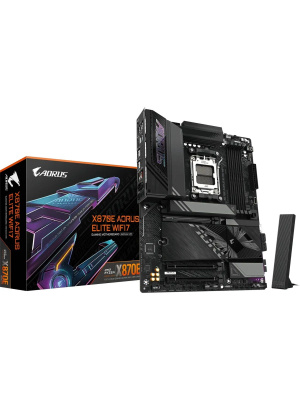 ����������� ����� GIGABYTE X870E AORUS ELITE WIFI7, AM5, X870, 4*DDR5,  4*SATA, 4*M.2, 7*USB 3.2, 2*USB 2.0, 2*Type-C, 3*PCIx16, HDMI, ATX