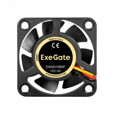 Exegate EX297011RUS ���������� 12� DC ExeGate EX04010B3P (40x40x10 ��, 2-Ball (������� ���������������), 3pin, 5500RPM, 26dBA)