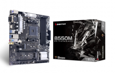 ����������� ����� BIOSTAR B550MX/E PRO AM4, 4xDDR4, 4xSATA3, 2xM.2, 8 Ch Audio, 1x2,5GLan, USB3.2, 1xPS/2, mATX, DVI-D+HDMI+DP RTL