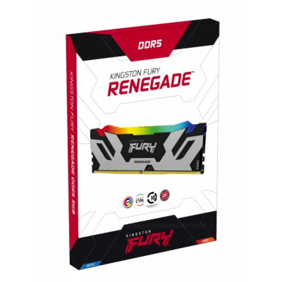 ������ ������ 16GB KINGSTON  Fury Renegade Silver RGB KF564C32RSA-16, DDR5, 6400 ���, DIMM 