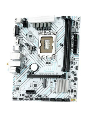 ����������� ����� MAXSUN MS-B660M GAMING WIFI ICE (Socket 1700, mATX, 2*DDR4(64Gb), VGA/HDMI, 3*SATA3, 1*M.2, 1*PCIEx16/1*PCIEx1, 4*USB2.0, 2*USB 3.2, LAN 1*1G, Bluetooth 4.2,  Wi-Fi 802.11ac, RTL)