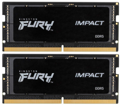 ����������� ������ 32Gb DDR5 4800MHz Kingston Fury Impact SO-DIMM (KF548S38IBK2-32) 2x16Gb KIT
