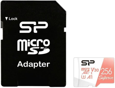 ���� ����� microSD 256GB Silicon Power Superior A1 microSDXC Class 10 UHS-I U3 100/80 Mb/s (SD �������)