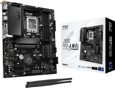 ����������� ����� ASRock Z890 Pro-A WiFi, Socket LGA 1851, Intel Z890, ATX, Ret