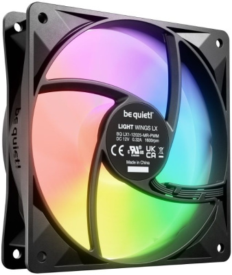����� ��� �������/ Case Cooler LIGHT WINGS LX 120mm PWM (120x120x25mm, 4-pin PWM, ARGB, 51.5CFM, 25.5dBA, 1600RPM, Black)