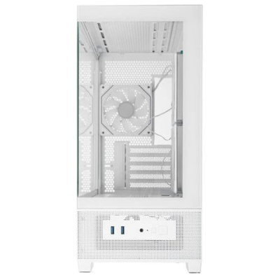 ������ XASTRA Q500M 3ARGB-C10 White mATX/Aquarium/Screewless/ 3x120mm ARGB PWM FM fans/Argb+PWM HUB 10port/ Q500M-3FM12A-C10-WH